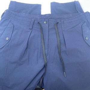 Paskho XL Navy Sanctuary Blue Drawstrings Stretch Waist Pocket Tech Travel Pants